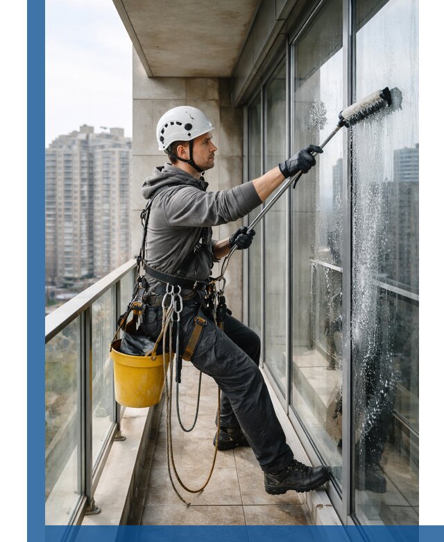 Профессиональная мойка балконного остекления в Анапе