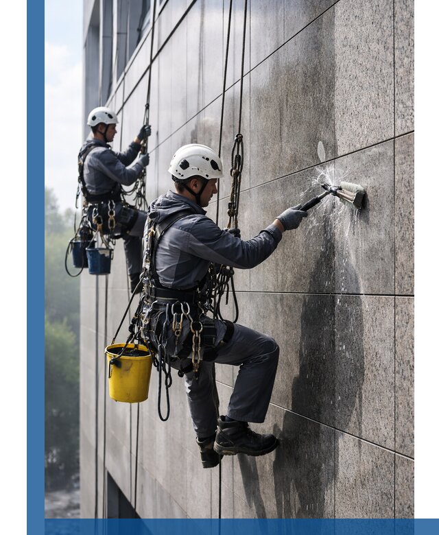 Профессиональная мойка фасада из керамогранита в Анапе