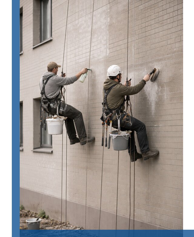 Удаление высолов с фасада зданий в Анапе без повреждений и следов