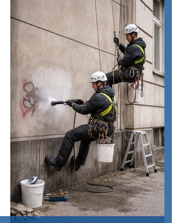 Удаление граффити с фасада в Анапе от 4673 р. | ВЫСОТНИК-Нпа