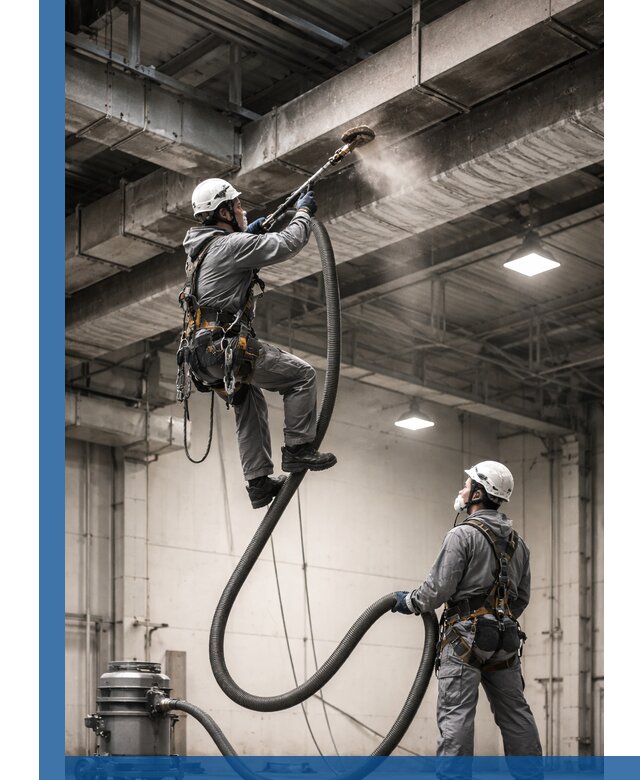 Обеспыливание потолочных конструкций в Анапе промышленным альпинизмом