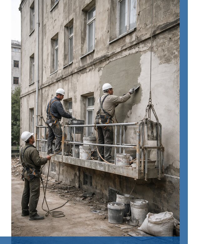 Капитальный ремонт фасада в Анапе от 4361 р. | ВЫСОТНИК-Нпа