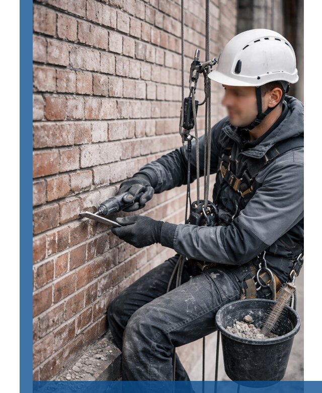 Расшивка кирпичных швов фасадов и стен, ремонт в Анапе