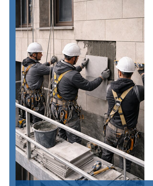 Ремонт облицовки фасада плиткой в Анапе с гарантией