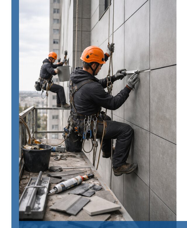 Профессиональный ремонт фасада из керамогранита в Анапе