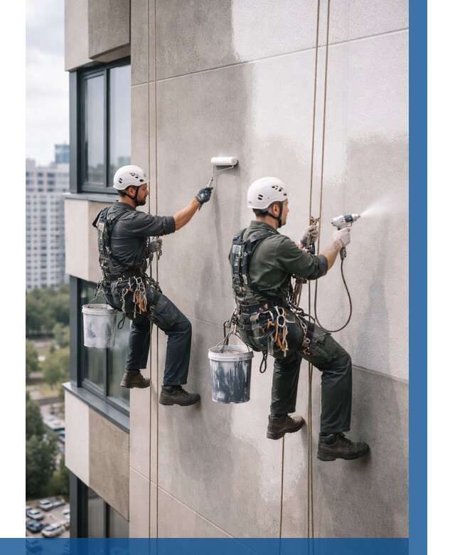 Покраска фасада альпинистами в Анапе от 312 р. | ВЫСОТНИК-Нпа