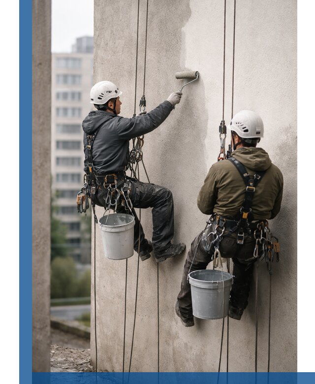 Покраска фасадов высотными альпинистами в Анапе с гарантией