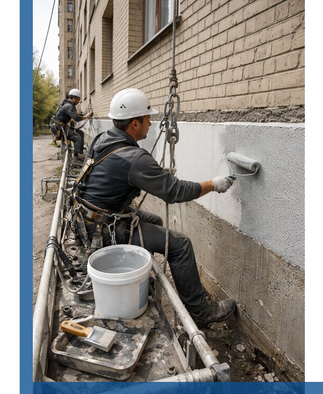 Окраска цоколя здания в Анапе профессионально и надежно