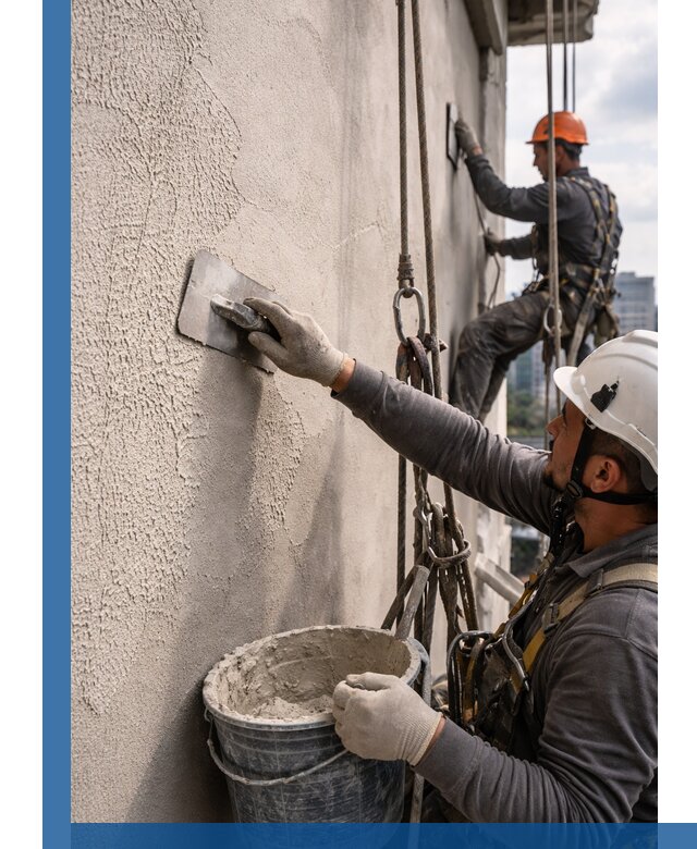 Декоративная штукатурка фасада с утеплением и защитой в Анапе