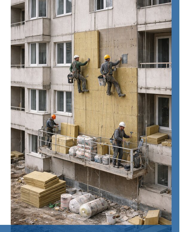 Утепление фасада минватой в Анапе от 1558 р. | ВЫСОТНИК-Нпа