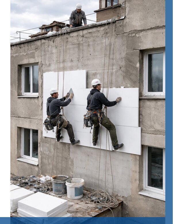 Утепление фасада пенополистиролом в Анапе от 1869 р. | ВЫСОТНИК-Нпа