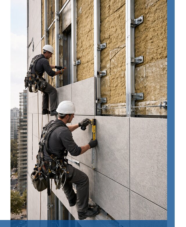 Монтаж вентилируемого фасада в Анапе от 3634 р. | ВЫСОТНИК-Нпа