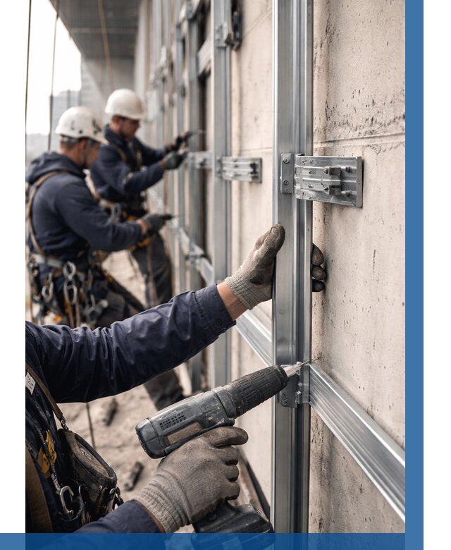 Монтаж подсистемы вентфасада в Анапе от 883 р. | ВЫСОТНИК-Нпа