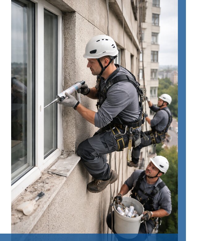 Герметизация оконных швов снаружи в Анапе от 1558 р. | ВЫСОТНИК-Нпа