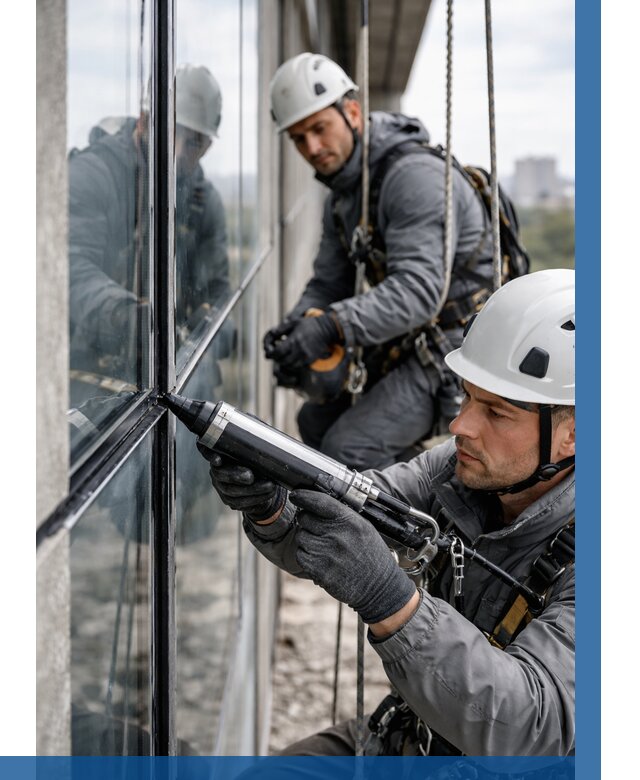 Герметизация витражных швов в Анапе от 675 р. | ВЫСОТНИК-Нпа