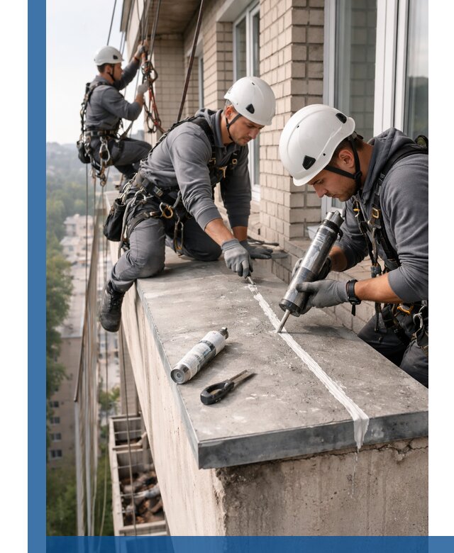 Герметизация балконного козырька в Анапе профессионально