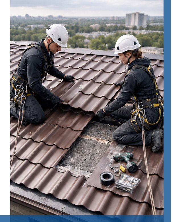 Ремонт металлочерепицы на крыше в Анапе от 935 р. | ВЫСОТНИК-Нпа