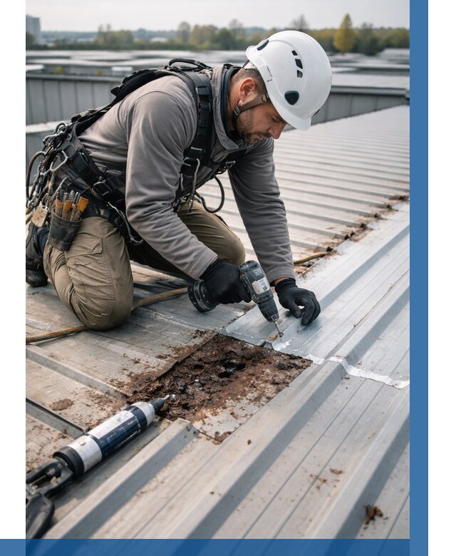 Ремонт профнастила на кровле в Анапе от 727 р. | ВЫСОТНИК-Нпа