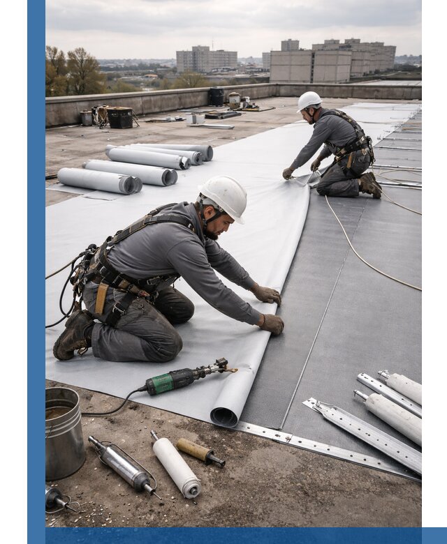 Монтаж мембранной кровли в Анапе для промышленных зданий