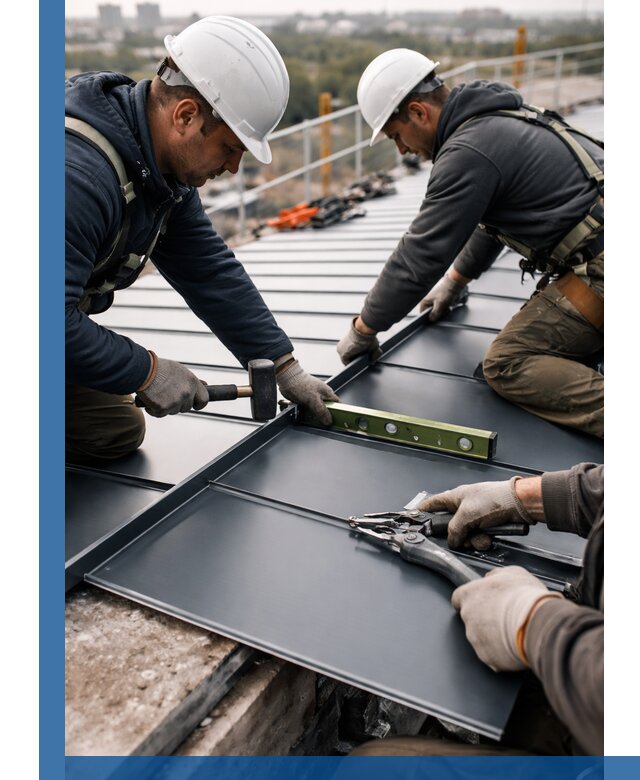 Монтаж фальцевой кровли в Анапе для промышленных зданий