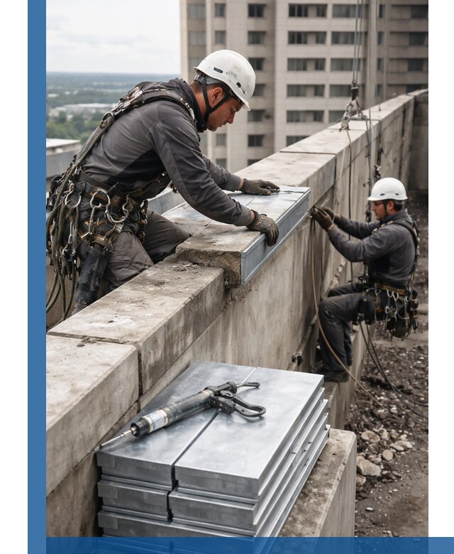 Замена парапетных крышек и установка новых в Анапе