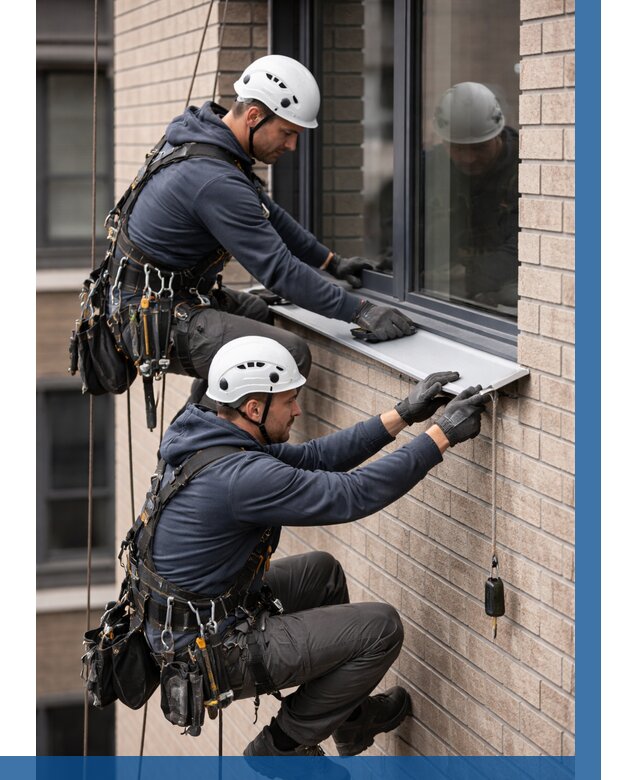 Монтаж оконных отливов под ключ в Анапе от 3634 р. | ВЫСОТНИК-Нпа