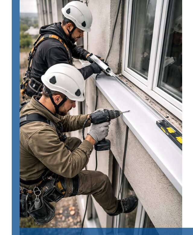 Профессиональный монтаж оконных отливов и отведения воды в Анапе