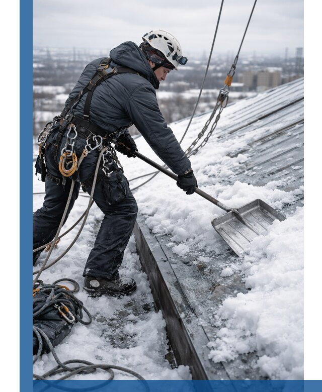 Профессиональная очистка кровли от снега и наледи в Анапе