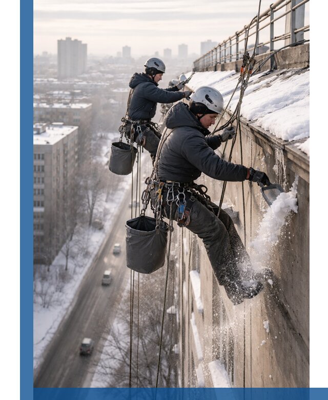 Очистка карнизов от снега в Анапе профессионально и безопасно