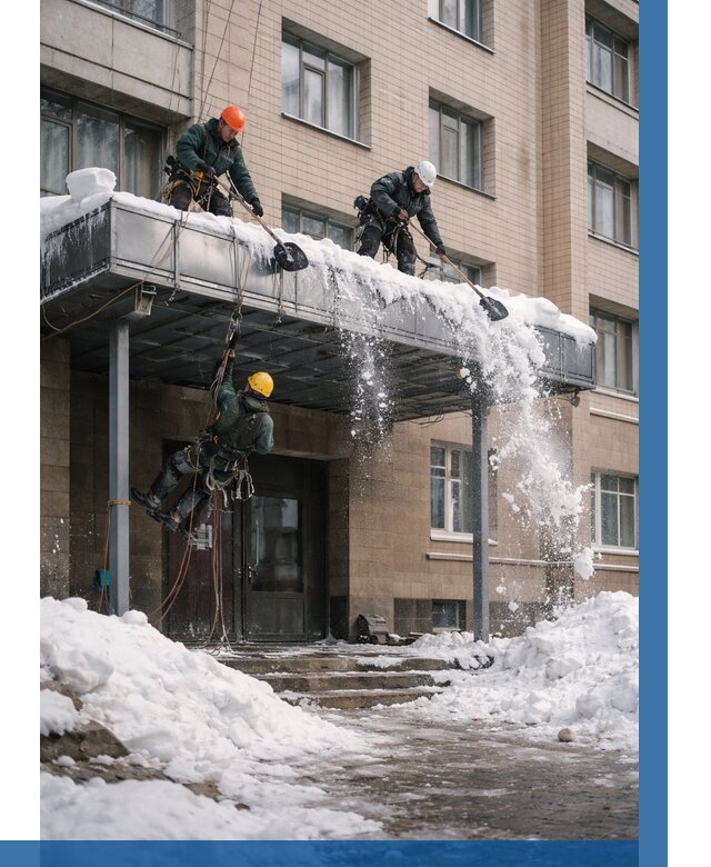 Очистка козырьков от снега в Анапе от 3634 р. | ВЫСОТНИК-Нпа