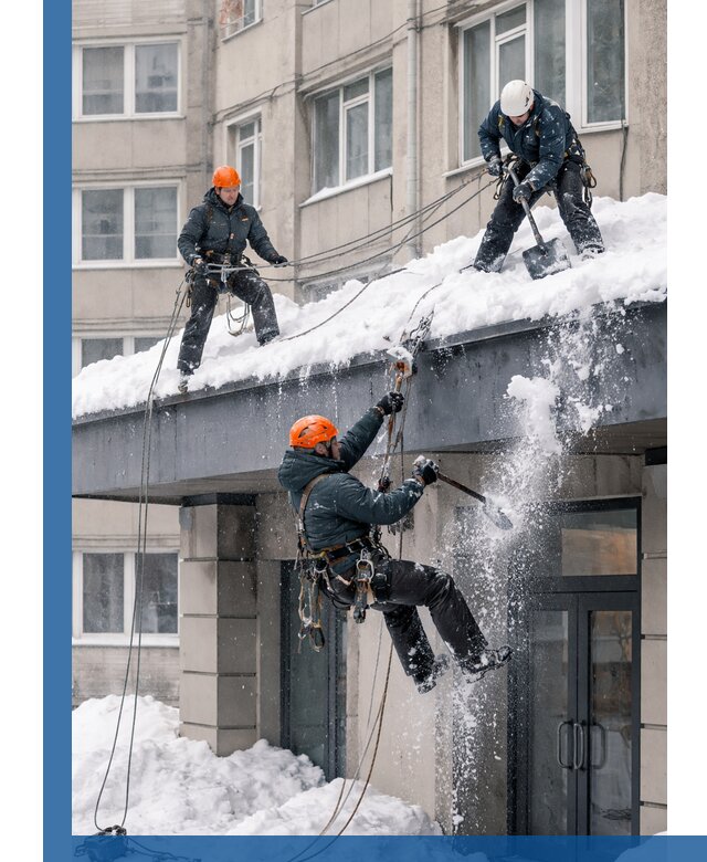 Безопасная очистка навесов от снега в Анапе круглогодично