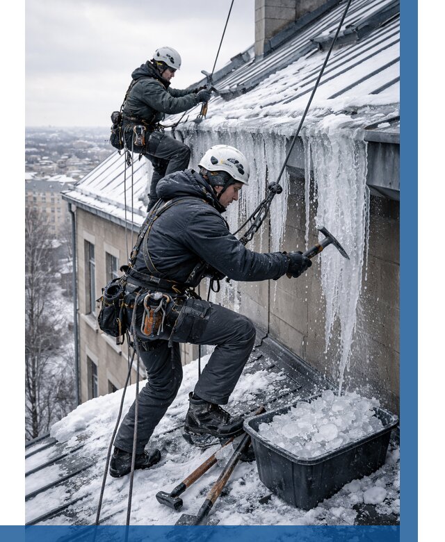 Удаление наледи с кровли в Анапе от 5711 р. | ВЫСОТНИК-Нпа