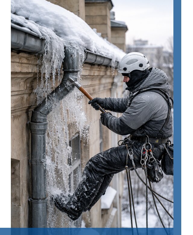 Очистка водостоков от льда в Анапе от 3634 р. | ВЫСОТНИК-Нпа