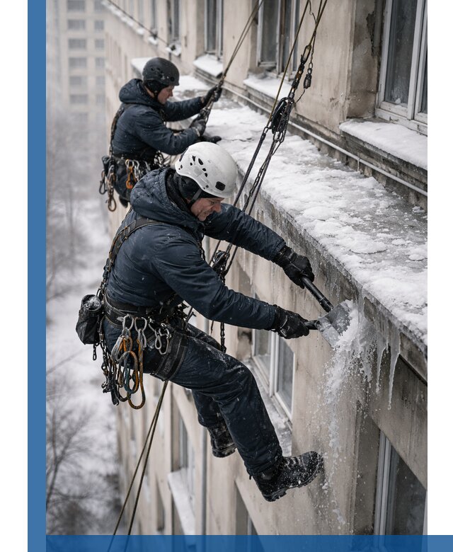 Удаление наледи и сосулек с карнизов в Анапе профессионально