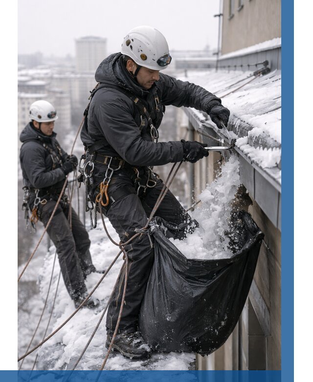 Аварийная очистка крыши в Анапе под ключ от 312 р. | ВЫСОТНИК-Нпа