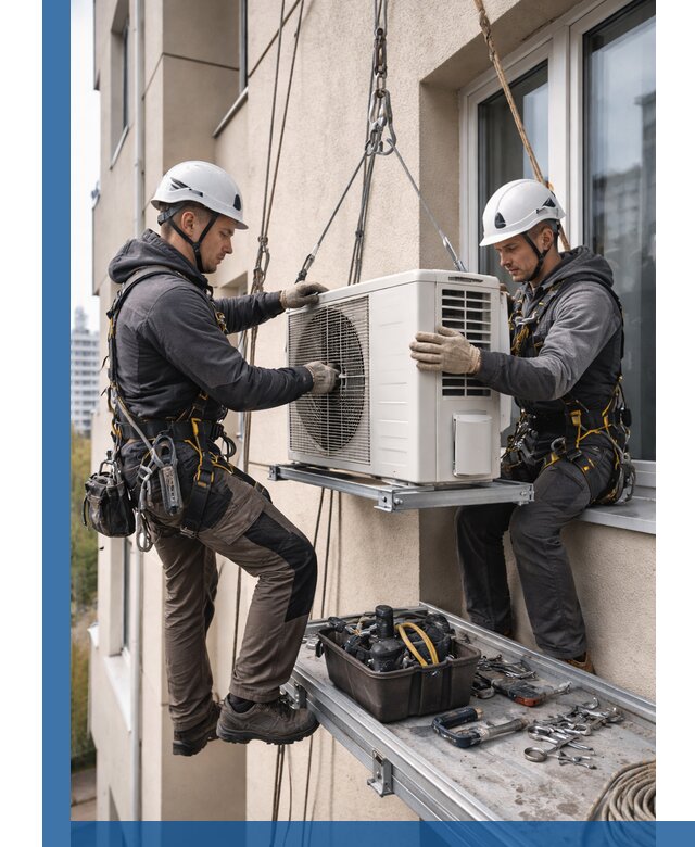 Перенос внешнего блока кондиционера в Анапе с монтажом и крепежом