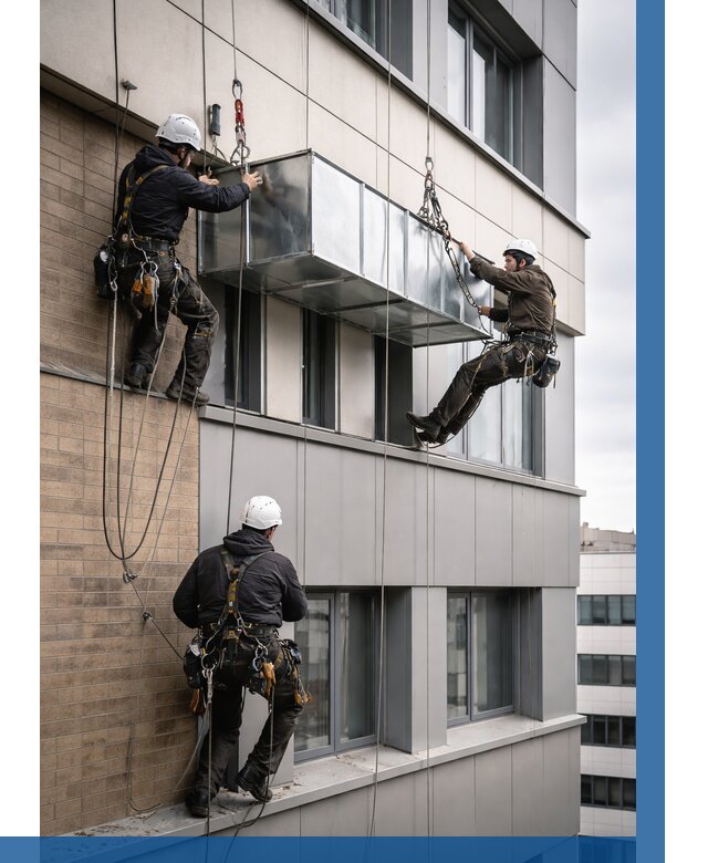 Монтаж воздуховодов на фасаде в Анапе от 1558 р. | ВЫСОТНИК-Нпа