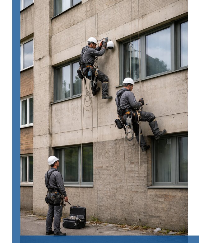Монтаж фасадных камер видеонаблюдения в Анапе под ключ