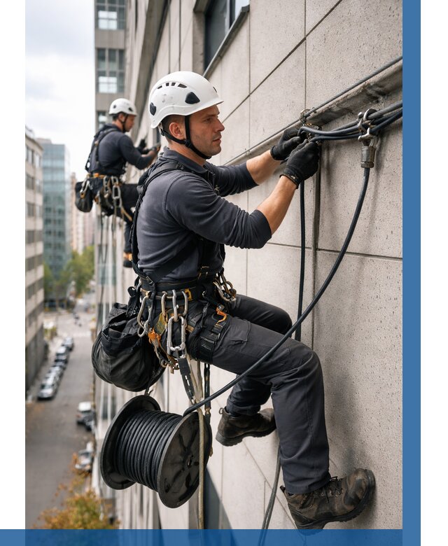 Прокладка кабеля по фасаду в Анапе от 363 р. | ВЫСОТНИК-Нпа