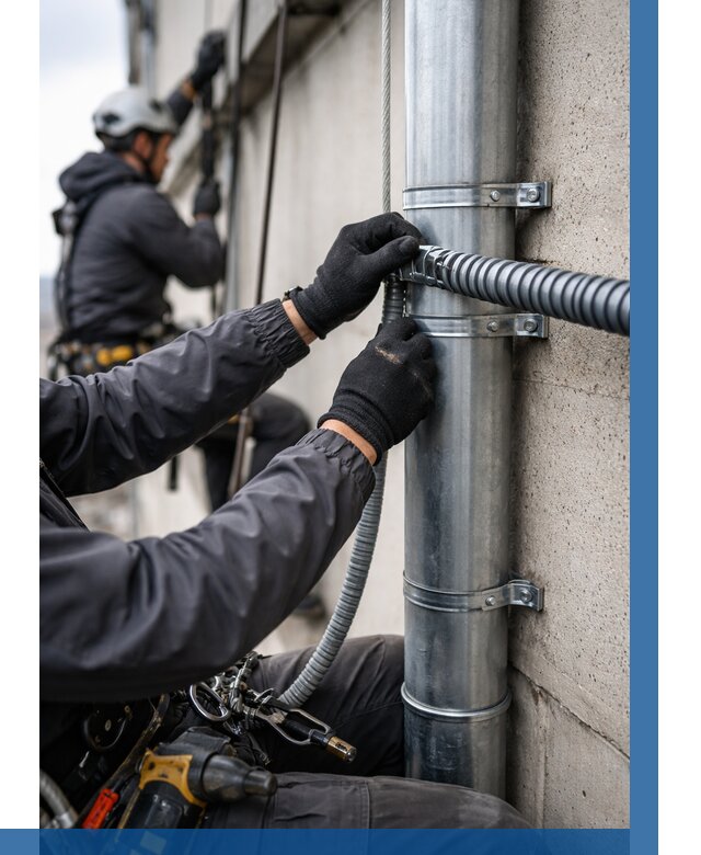 Монтаж гофры для кабеля в Анапе от 312 р. | ВЫСОТНИК-Нпа