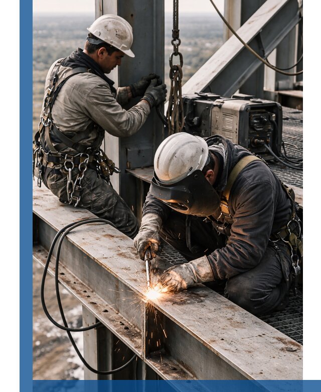 Высотные сварочные работы в Анапе для промышленных объектов