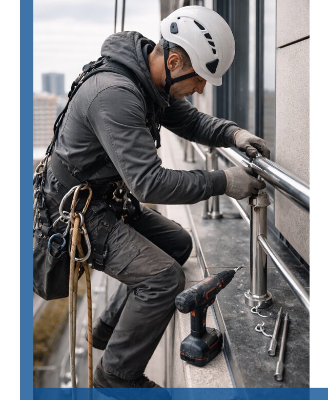 Монтаж ограждений на высоте в Анапе для зданий и конструкций