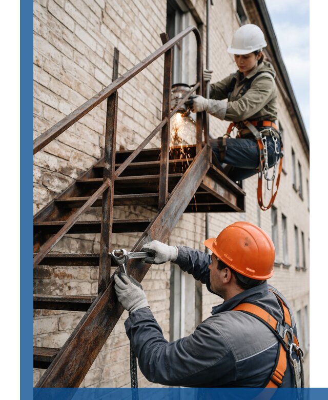 Ремонт и восстановление пожарных лестниц с выездом в Анапе