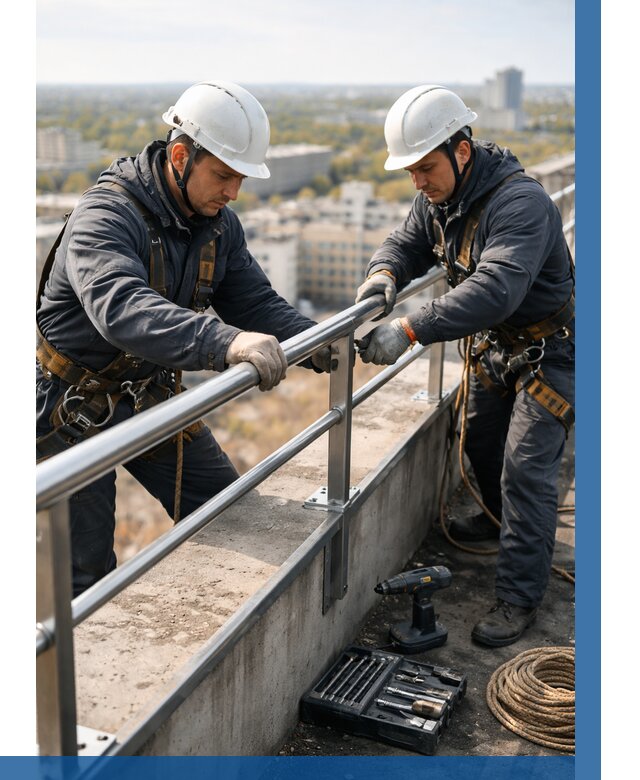 Монтаж перил на высоте в Анапе от 2596 р. | ВЫСОТНИК-Нпа