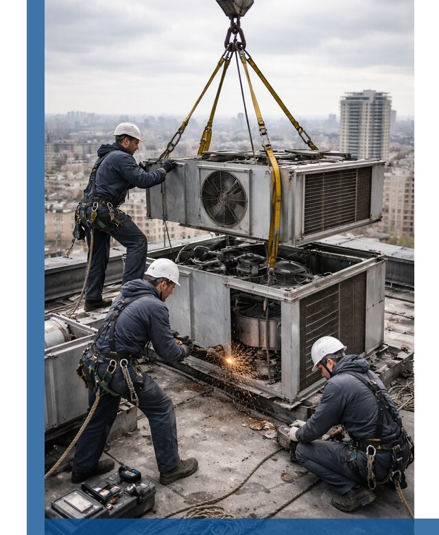 Демонтаж крышной установки в Анапе любой сложности