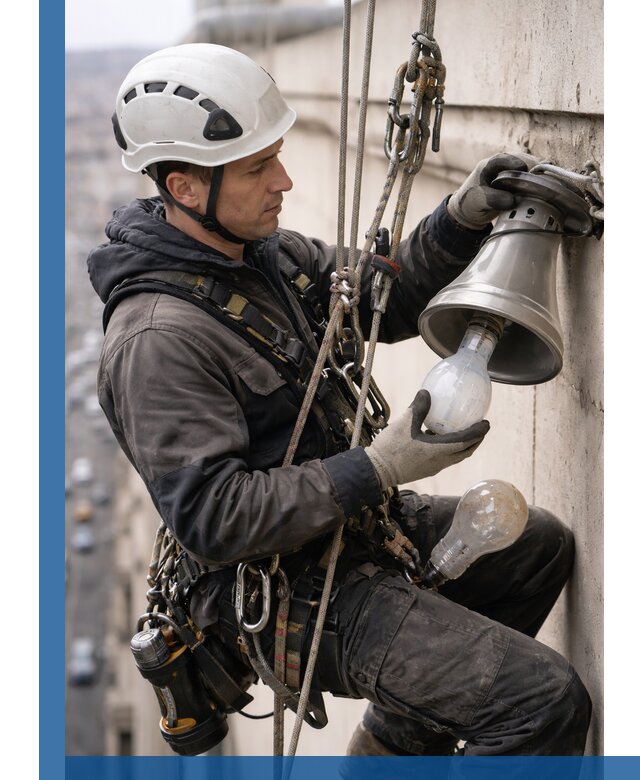 Замена ламп на высоте в Анапе профессионально и быстро