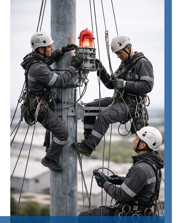 Монтаж заградительных огней в Анапе от 8826 р. | ВЫСОТНИК-Нпа