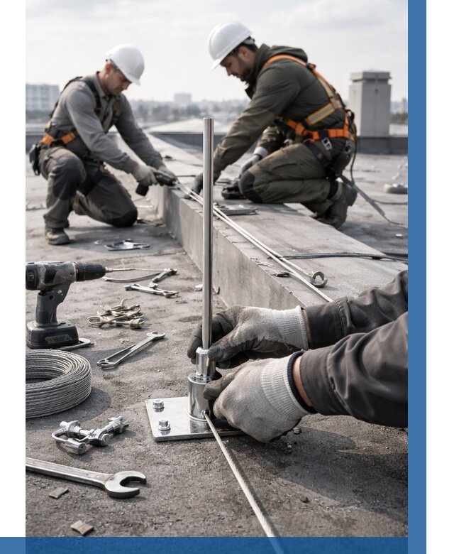 Монтаж молниезащиты на кровле в Анапе цена от 25960 р. | ВЫСОТНИК-Нпа