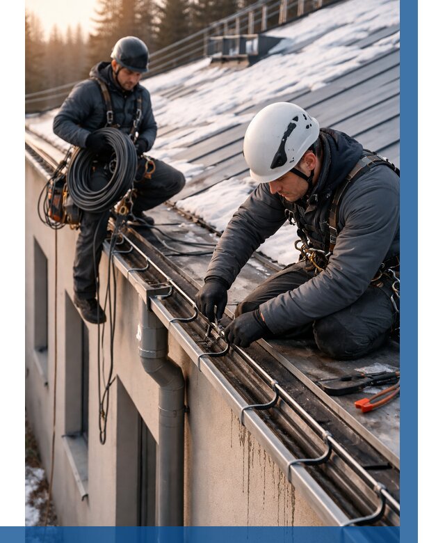 Монтаж греющего кабеля на кровле в Анапе от 467 р. | ВЫСОТНИК-Нпа