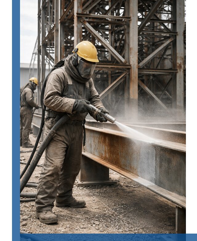 Пескоструйная очистка металлоконструкций в Анапе промышленная